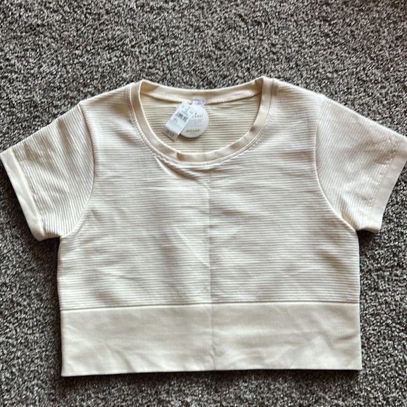 Aerie Yellow Ribbed Crop Top - Picture 2 of 3